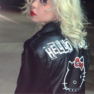 New Hello Kitty x Dolls Kill Faux Leather Jacket